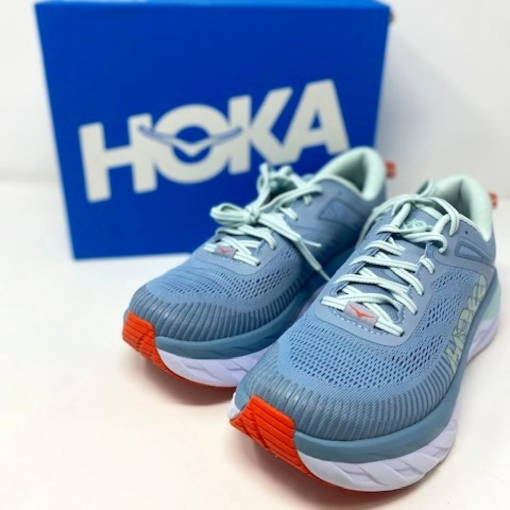 HOKA ONE ONE Women's Bondi 7, Blue Fog/Blue Glass, 9